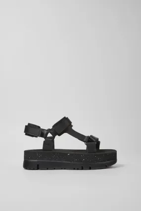 Oruga Up Leather Women's Sandal - Black