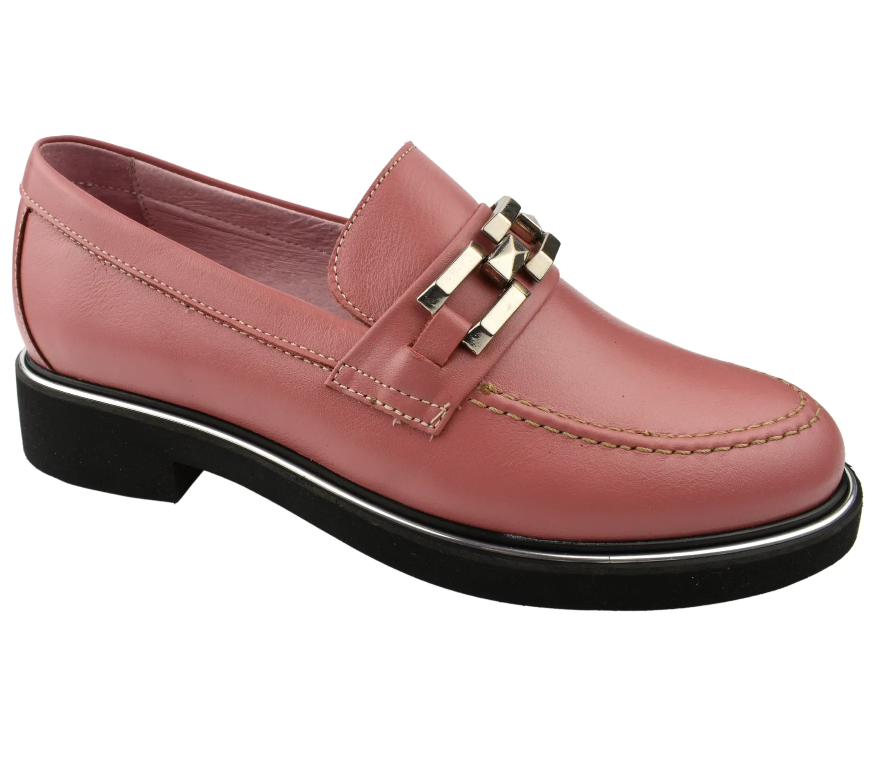 Pantofi casual, dama, ADA SHOES, 2211-10 roze, piele naturala