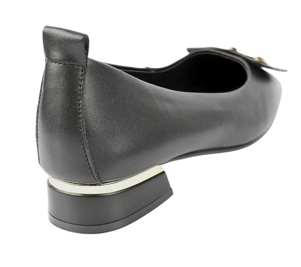 Pantofi casual, dama, FORMAZIONE, 66811-01 negru, piele naturala, cu toc