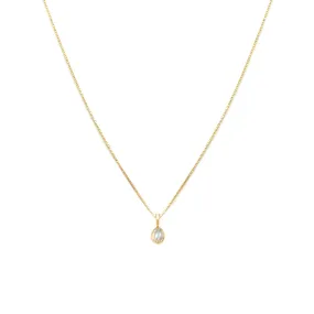 Petite Oval Necklace | 14k Gold & Moonstone