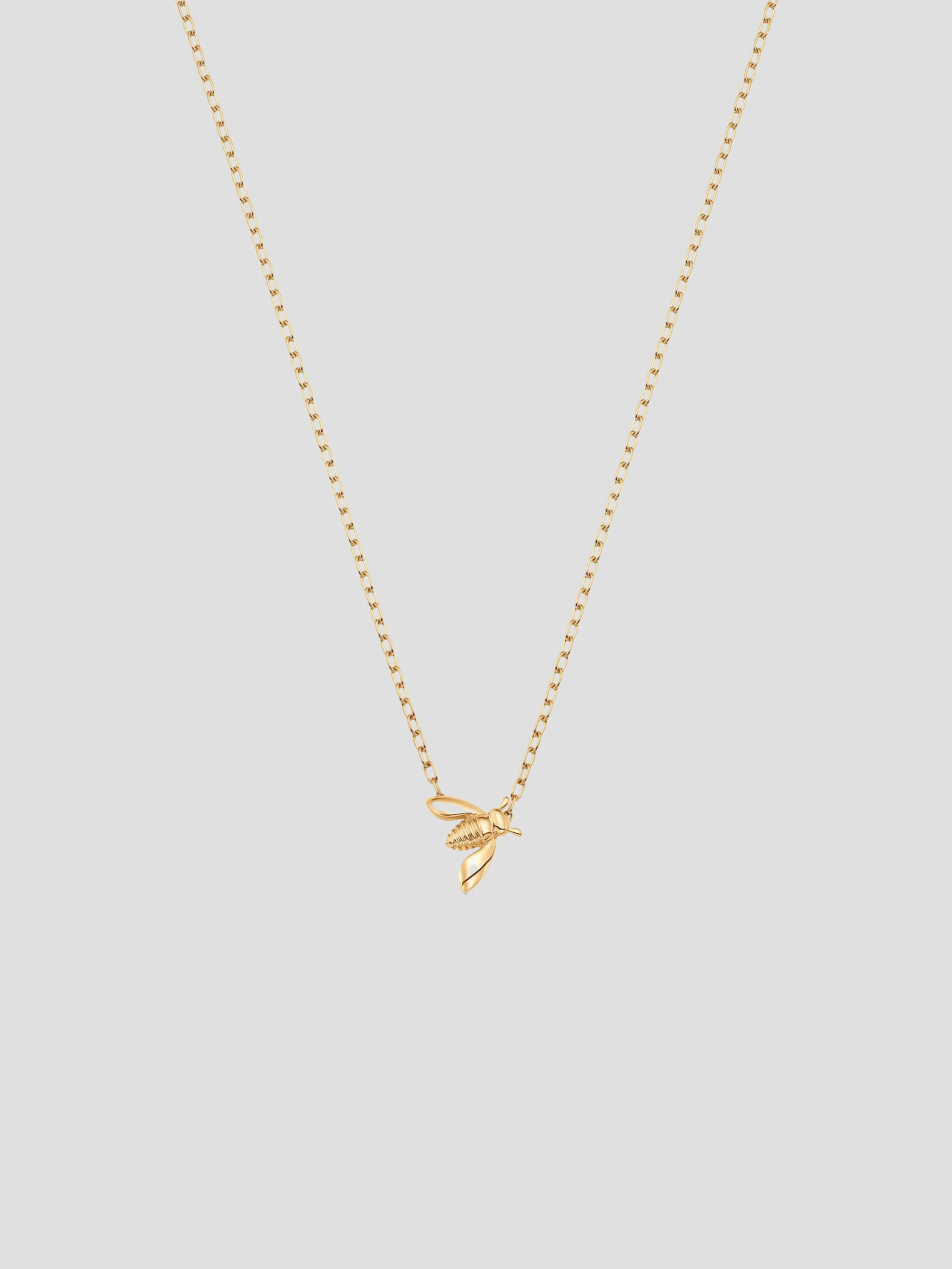 Queen Bee Yellow Gold Solid Extra Petite 16 Necklace