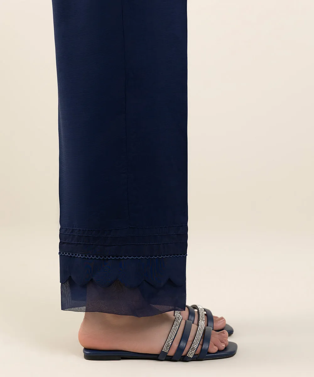 Raw Silk Straight Pants