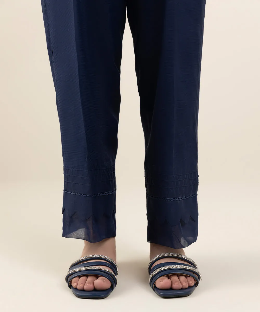 Raw Silk Straight Pants