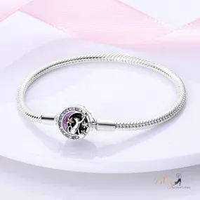 Reaching-for-The-Stars Cat Bracelet in Solid 925 Sterling Silver (Enameled)