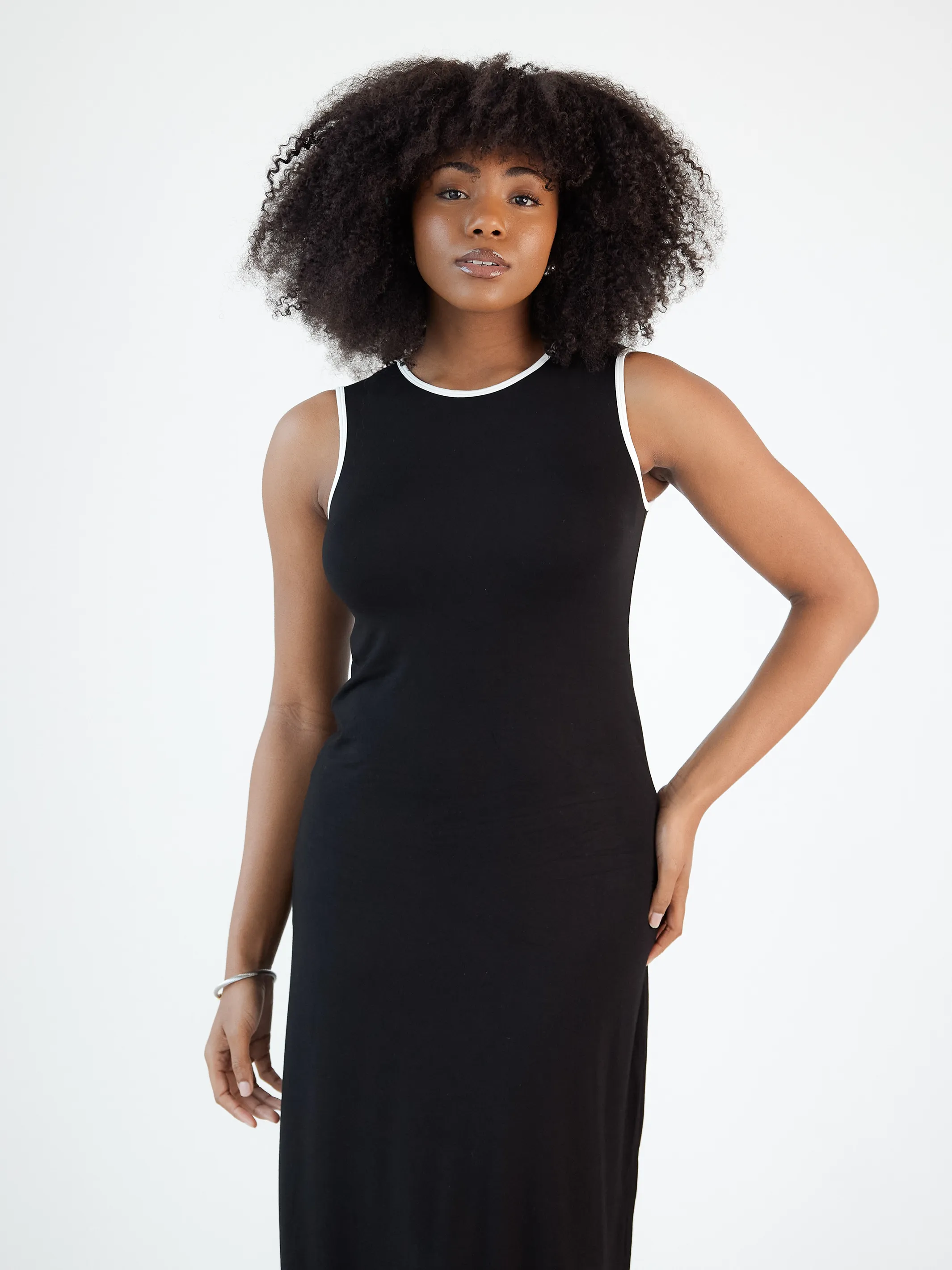 Relaxed High Neck Midi Brami Dress