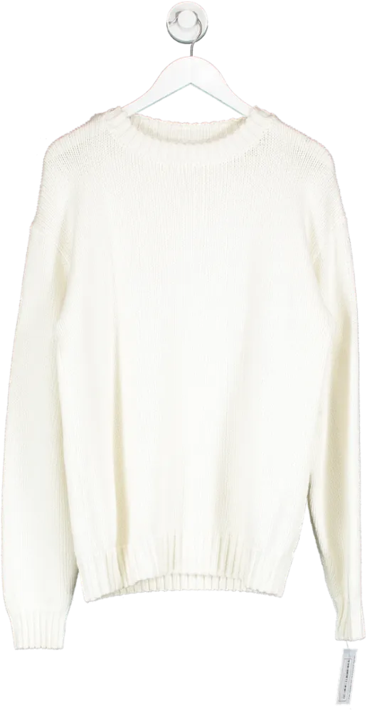 Selected Femme Cream Knitted Crew Neck Jumper UK M