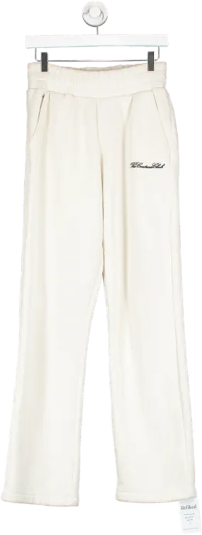 The Couture Club Cream Couture Script Straight Leg Joggers UK 8