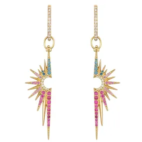 Three Stories single make a wish elongated starburst top multicolored saph Earrings