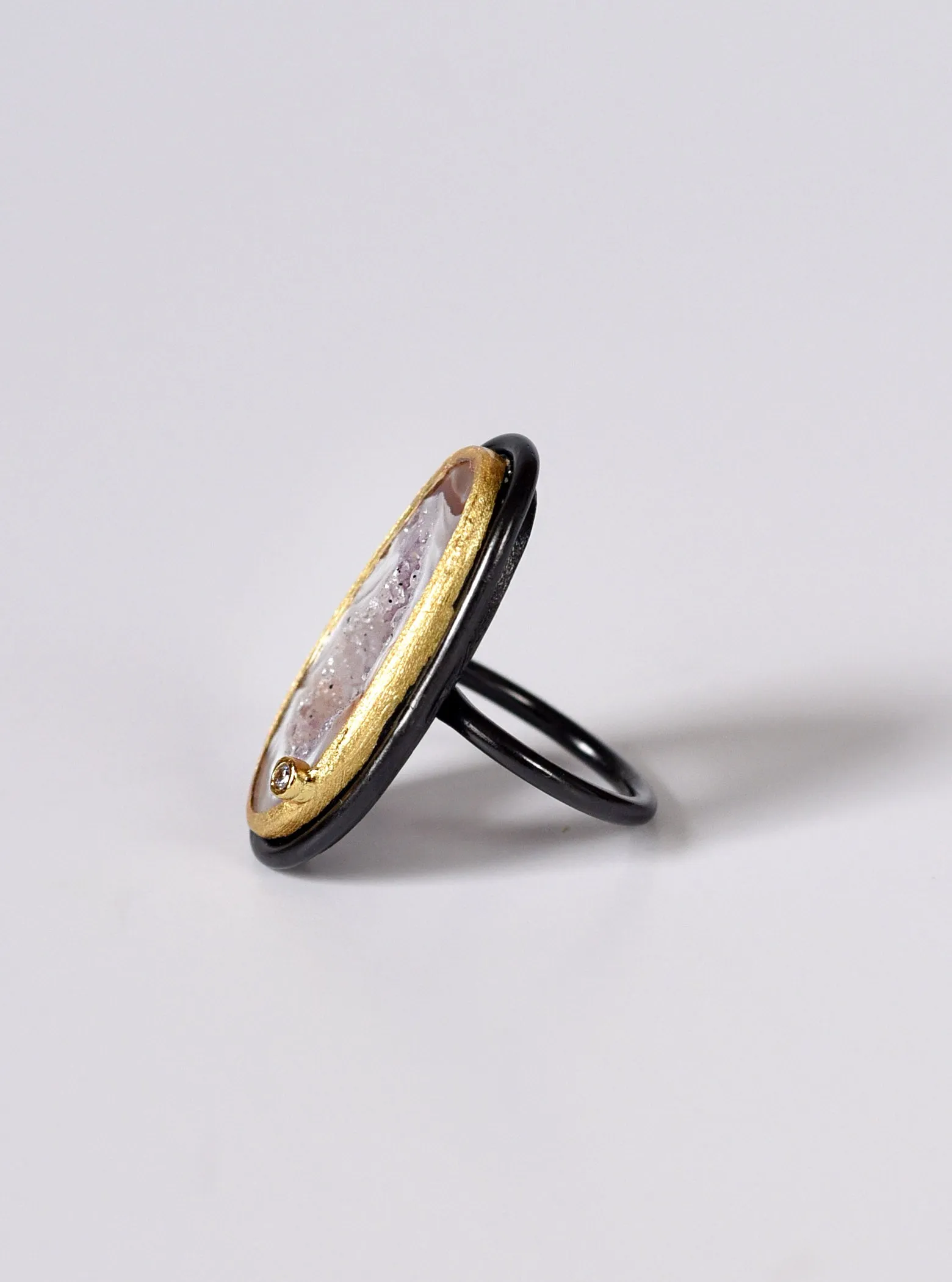 Two Tone Open Agate Ring