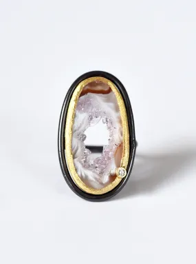 Two Tone Open Agate Ring