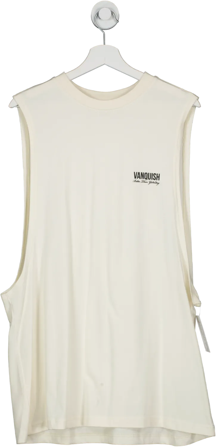 Vanquish Cream Worlds Greatest Athletes Sleeveless T Shirt UK L