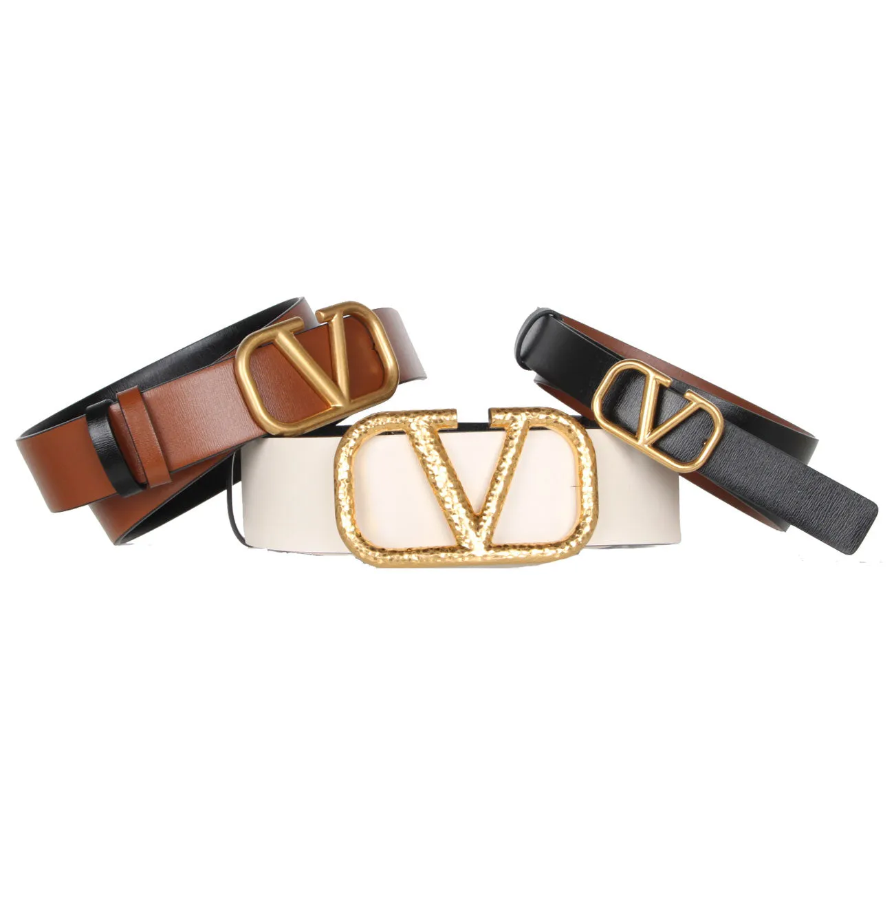 Vlogo Reversible Grained Leather 40 Belt, Ivory/Black