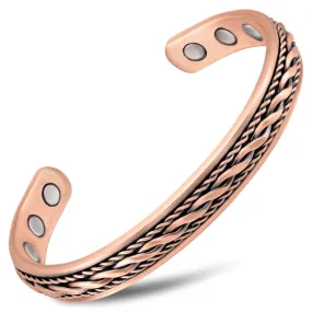 Women’s Inlay Copper Wire Magnetic Therapy Bracelet Bangle