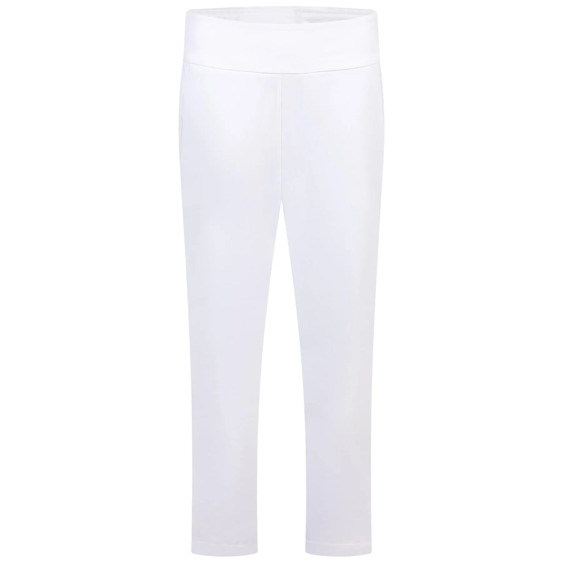 Womens Ultimate365 Regular Fit Solid Ankle Trousers White - SS24