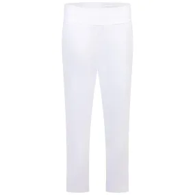 Womens Ultimate365 Regular Fit Solid Ankle Trousers White - SS24